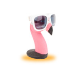 Support de présentation pour lunettes et lunettes de soleil en bois sculpté à la main VIPbuy avec finition peinte pour la maison/le bureau, cadeau (Flamingo)