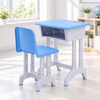 Ensemble bureau et chaise réglables en hauteur pour étudiants, mobilier scolaire, table d'étude avec étagère de rangement pour les écoles primaires et secondaires