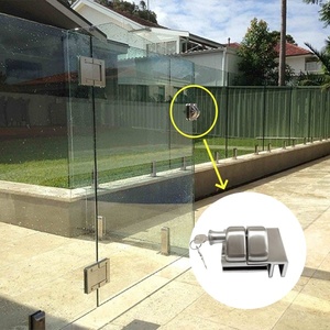 Loquet de porte magnétique auto-fermant en acier inoxydable Detech avec charnière à <span class=keywords><strong>ressort</strong></span> pour clôture de <span class=keywords><strong>piscine</strong></span> et garde-corps en verre - Product Image 2