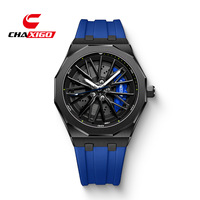 CHAXIGO 7277-1 Jam Tangan Quartz Roda Putar Baru Trendi Fashion Warna-warni Fungsi Bercahaya Tahan Air Tali Karet Jam Tangan Pria
