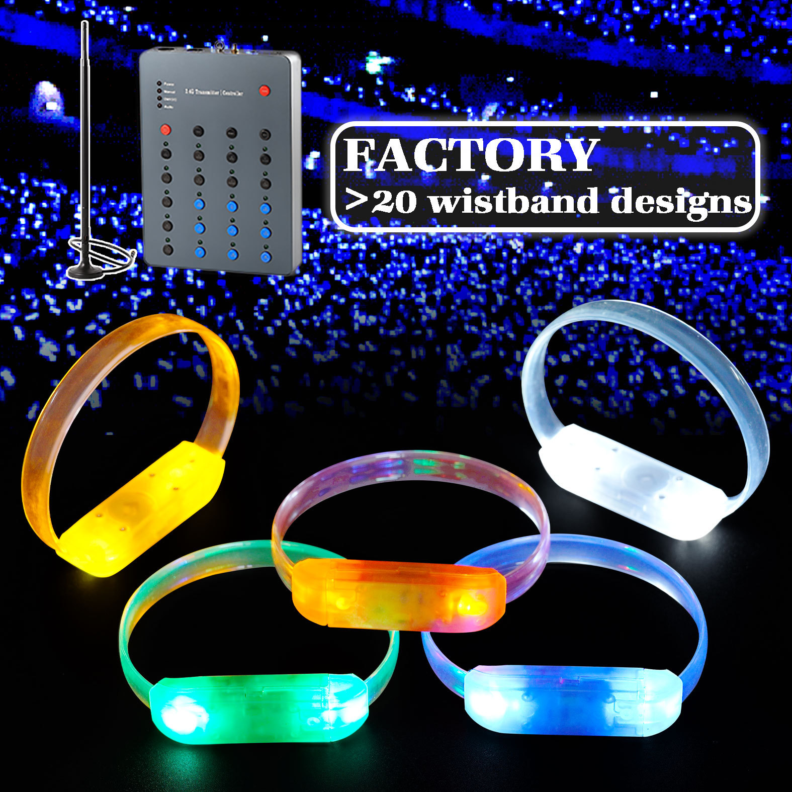 Soffa Cheering LED Bracelet Vibrating Wristband Rhythmic Music Activated Party Led Bracelet