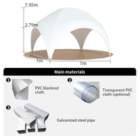 Tente de luxe imperméable pour l'extérieur, tente carrée pour fêtes, tente de glamping, tente dôme carrée Coody
