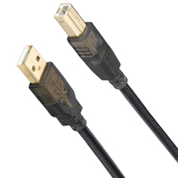Cable de Impresora USB 2.0 Trenzado de Nailon Bochara, USB Tipo A a Tipo B, Macho/Macho, Blindado con Lámina y Trenzado, Chapado en Oro, 1.8m 3m 5m 7.5m 10m