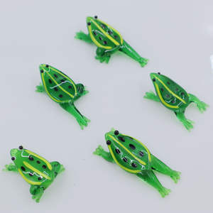 Toptan masa <span class=keywords><strong>Mini</strong></span> boyutu sevimli minyatür küçük Murano yeşil cam hayvan küçük kurbağalar oyuncak heykelcik Diy sanat dekorasyon - Product Image 1