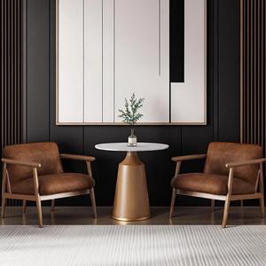 Ensemble de chaises de réception design minimaliste, fauteuil en velours vert avec table ronde pour café, salon ou espace de réunion - Product Image 4