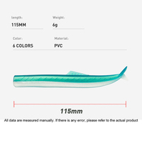 Leurre de pêche en eau salée Cheery 115mm/6g, matériel de pêche artificiel en PVC, leurre de pêche au morue, tête de jig, hameçon, leurre souple en plastique type Shad