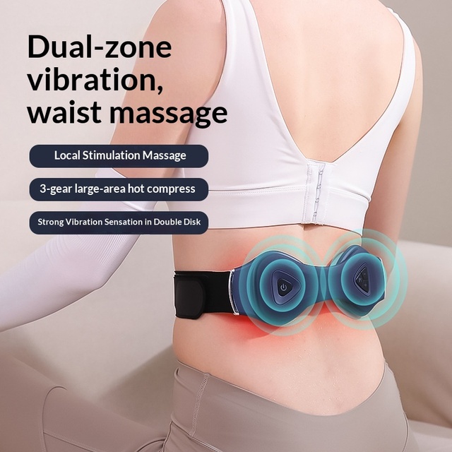 Dyanlife Cross-border Smart Heating Waist Belt Hot Compress Vibration EMS Microcurrent Electric Pulse Massage USB Rechargeable
