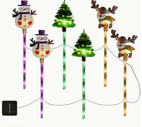 Nouvelles lumières de Noël solaires pour pelouse, décorations colorées de Père Noël et de rennes pour une ambiance festive