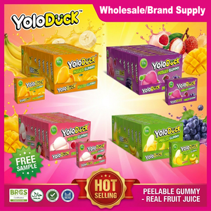 Caramelle Gommose Halal Pelabili Assortite con Succo di Frutta Reale, Morbide e Masticabili, Dolciumi Originali all'Ingrosso OEM per Rivenditori YOLODUCK - Product Image 1