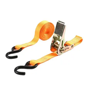 Các Nhà Sản Xuất Bán Buôn 1 Inch 25Mm Ratchet Binding Belt Hàng Hóa Thắt Chặt Đai Buộc Với Lớp Phủ Màu Đen S Hook