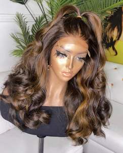 <span class=keywords><strong>Ombre</strong></span> Color Glueless HD Full Lace Frontal Pelucas de cabello humano Prearrancado Brasileño Highlight Color Pelucas delanteras de encaje - Product Image 4