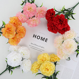 Bouquet de carnations artificielles Guanyi, fleurs en soie réalistes, décoration de mariage et de maison, ensemble de 5 couleurs - Product Image 3