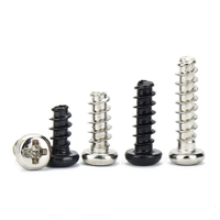 Vis autotaraudeuses électroniques à tête cylindrique cruciforme et fendue, nickelées noires, trempées, classe 4.8