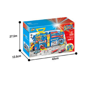 Rangement multifonctionnel pour enfants, jouets de <span class=keywords><strong>Parking</strong></span>, bricolage, assemblage de jouets, Garage avec élévateur, ensemble de piste de voiture d'action de ville - Product Image 2
