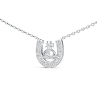 Kalung Horseshoe Perak 925 Mewah Motif Berkuda Zirkon Minimalis Bentuk U Hadiah Pernikahan Berlapis Rhodium Perhiasan Berkualitas Tinggi