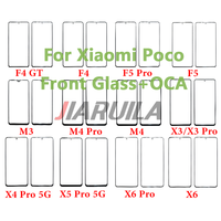 Cristal de Pantalla Frontal OCA para Xiaomi Poco C40 X6 X5 X4 X3 F5 F4 F3 F2 M5 M4 M3 Pro 5G, Panel Táctil Exterior, Repuesto de Lente