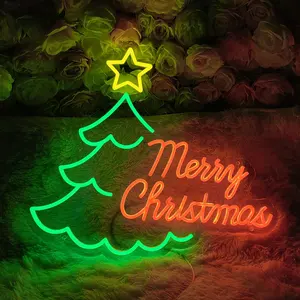 Dropshipping Free Design Festive Event Merry Christmas Owl Neon Signs 3D Infinity Mirror Christmas LED Neon Lights