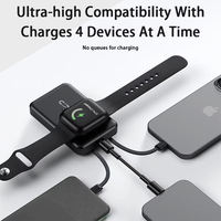 Batterie externe portable 10000 mAh, chargeur rapide avec chargeur sans fil pour montre et 2 câbles rechargeables