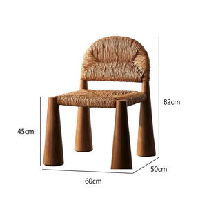 Silla Moderna y Sencilla de Madera y Ratán con Cojines Suaves y Cómodos - Product Image 6