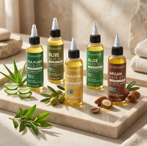 Set de Cuidado Capilar 5 en 1 de Marca Privada, Aceite Natural Prensado en Frío de Argán, Oliva, Árbol de Té, Aloe y Queratina para el Crecimiento del Cabello, Venta al Por Mayor OEM/ODM - Product Image 5