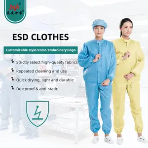 Esd 작업복 제조 업체 의류 Coverall 옷 정전기 방지 의류 정전기 방지 옷 실험실 코트 Esd 작업복 스탠드 칼라