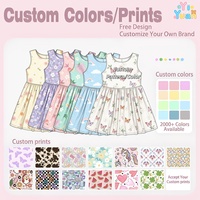 Robe d'été sans manches pour filles, imprimé floral pêche, découpe au dos, coupe trapèze, robe pour enfants, robe d'été personnalisée OEM pour filles