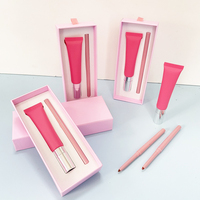 Kit Lèvres 2-en-1 Marque Blanche : Gloss et Huile à Lèvres Grande Contenance en Tube Compressible avec Applicateur Métallique, Crayon à Lèvres Végétalien