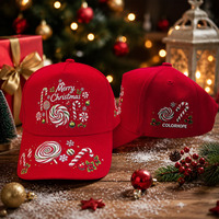 Gorra de Béisbol Estructurada con Logotipo Personalizado de Alta Calidad, 100% Algodón, Gorro Navideño con Cierre a Presión
