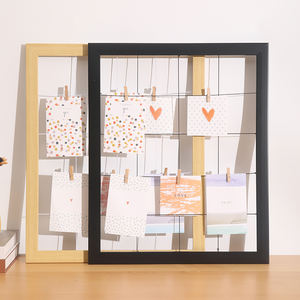 Cadres <span class=keywords><strong>photo</strong></span> en papier pour bricolage en bois massif <span class=keywords><strong>avec</strong></span> clip en <span class=keywords><strong>corde</strong></span> de chanvre Décoration murale suspendue colorée pour la maison pour l'affichage de photos - Product Image 4