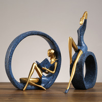Lumière de luxe de lecture yoga fille résine décoration décoration décoration maison bureau bureau modèle chambre décoration