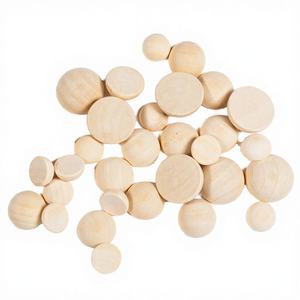 Perles rondes en bois non finies, demi-boules en bois naturel, 15 mm, ensembles de couleurs bois pour l'artisanat DIY - Product Image 4