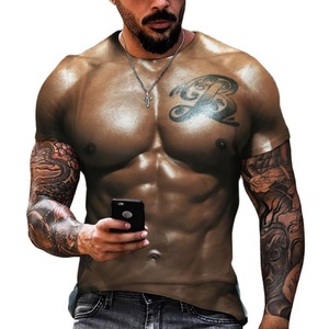 Men Large Size Novelty <strong>Party</strong> Cosplay <strong>Tshirts</strong> 3d Print Graphic Fake Muscles T-shirt - Product Image 2