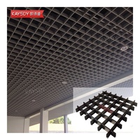 Precio de costo Material de construcción Techos artesonados Colgando Rejilla de techo de aluminio Techo falso para decoración de interiores