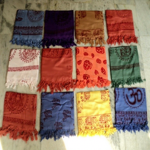 Mix Colors Indian Leaf Printed Viscose Long Summer Women's Pareo <b>Sarongs</b>-Trendy Designer - Product Image 1