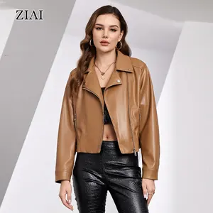 Ropa de lujo de otoño personalizado al aire libre chaquetas de invierno mujer negro motocicleta mujer PU chaqueta de cuero de talla grande abrigo