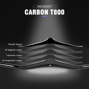 Guidon de vélo <span class=keywords><strong>VTT</strong></span> en fibre de carbone personnalisé en usine, câblage interne complet, calibre de fourche 28,6 mm, largeur 60/110 mm - Product Image 4