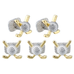 ゴルフをテーマにしたメンズカフスボタンとシャツのスタッドセットゴールドシルバークロスゴルフクラブデザインエレガントなビジネスウェディングギフト - Product Image 4