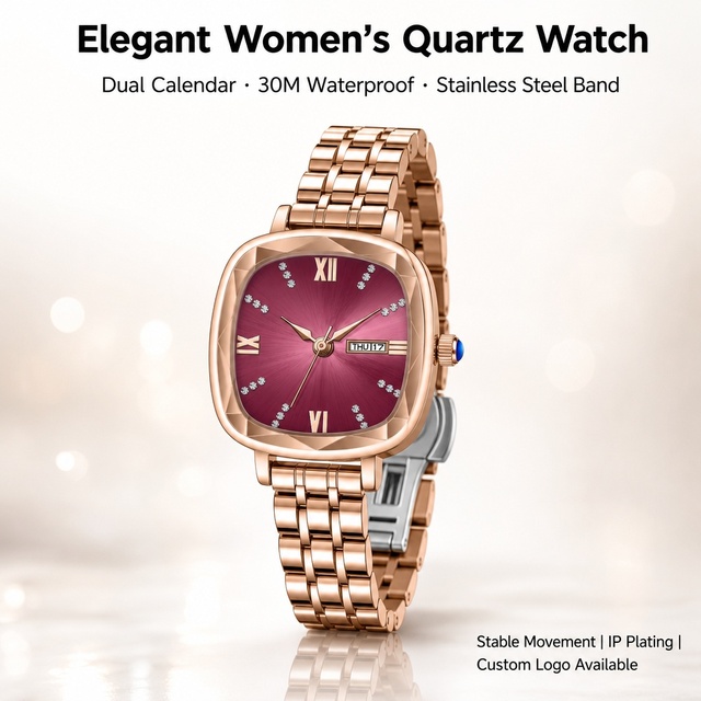 Luxury Waterproof Brands Ladies Watches Green Dial Watch with Roman Number Fashion Women Bracelet Quartz Watch with Warranty