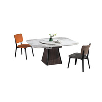 Ensemble table et chaises de salle à manger rectangulaire en ardoise de bambou, utilisation dans le salon, design moderne minimaliste multifonctionnel extensible et pliable