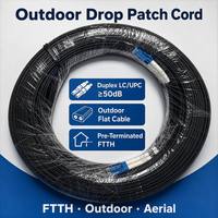 Câble de raccordement optique extérieur monomode duplex à deux fibres LC/UPC vers LC/UPC pour FTTH