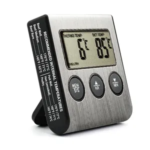 Table Clock Digital Automatic Small Electronic Alarm Thermometers Led Wall-Mounted Cooking Wire With Remote Sensor Thermometer