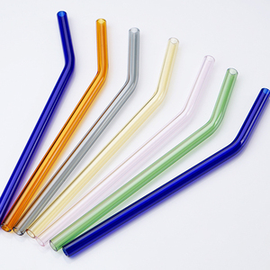 Offre Spéciale – Ensemble de 5 Pailles en Verre Borosilicate Réutilisables et Colorées pour Jus, Thé, Café et Eau - Product Image 1