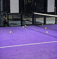 Terrain de padel extérieur en gazon artificiel haute densité 15 mm, structure en acier durable, 63000 S/SQM, support PU/Latex, gazon AlwaysGreen