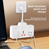 Multiprise murale avec ports USB, adaptateur de prise murale 3 voies, transforme 1 en 2, rallonge électrique