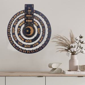 दस हजार साल के घर लकड़ी की दीवार कैलेंडर रचनात्मक पर्यावरण के अनुकूल घूर्णन क्रॉस-सीमा डिजाइन उत्कीर्ण पेंडेंट दीवार लटका हुआ - Product Image 4