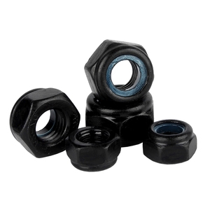 Cao cấp màu đen tráng thép không gỉ 304 Nylon khóa Hex hạt điện di chống nới lỏng nylock hạt - Product Image 5