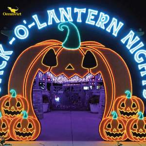 Arte Colorido Linterna Tema de Halloween Linterna Entrada al aire libre Decoración Calabaza Linterna - Product Image 6