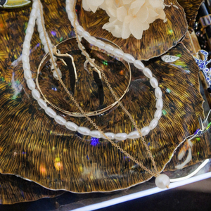 Collar de Acero Inoxidable de Doble Capa con Perlas Naturales de Agua Dulce Doradas, Joyería de Lujo, Regalo de Cumpleaños para Mujer - Product Image 3