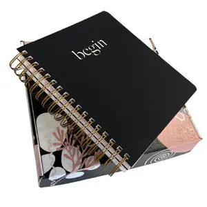 Percetakan jurnal 2024 Agenda buku harian Softcover Notebook OEM warna Spiral penuh