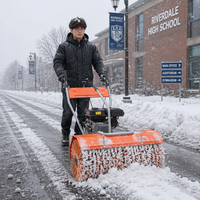 Déneigeuse autoportée 3-en-1 avec moteur essence Loncin 420cc 15HP EPA et brosse rotative de 110 cm
